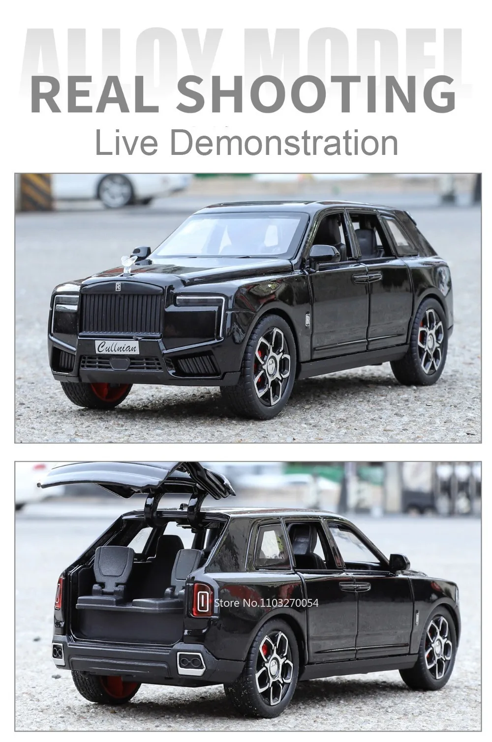 1:32 Rolls-Royce Cullinan Dawn Modell Spielzeug Druckguss Legierung Auto Sound Licht Zurückziehen Türen Geöffnet Miniatur Autos Simulation Ornament – Detail 12