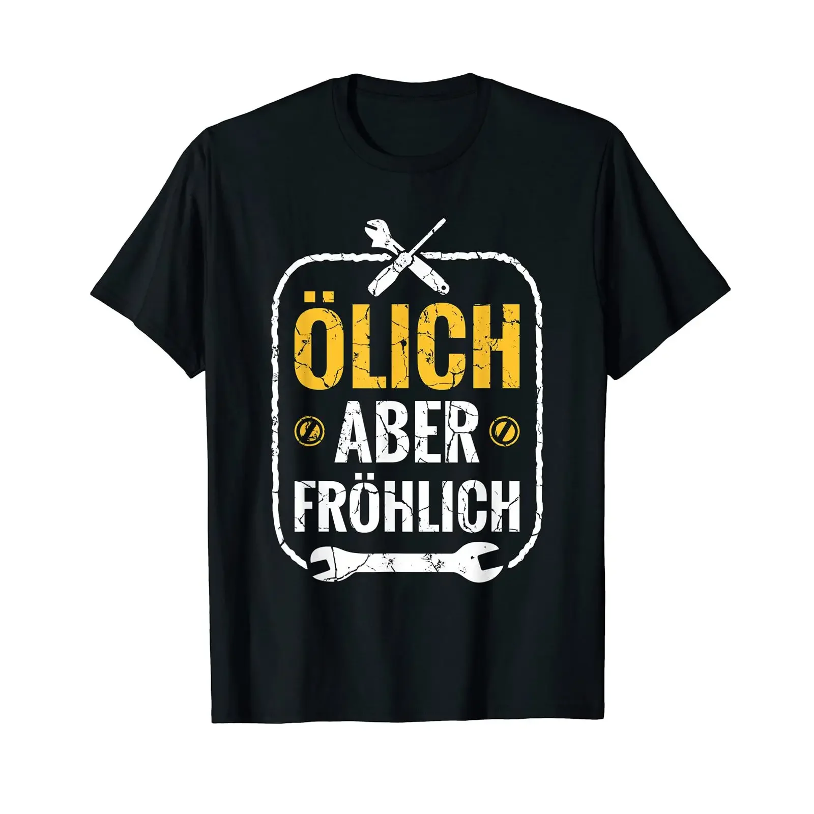 Garage mechanic tuning car oily but cheerful T shirt vintage Washed graphic Soft homme Versatile Slightly Stretched Unisex