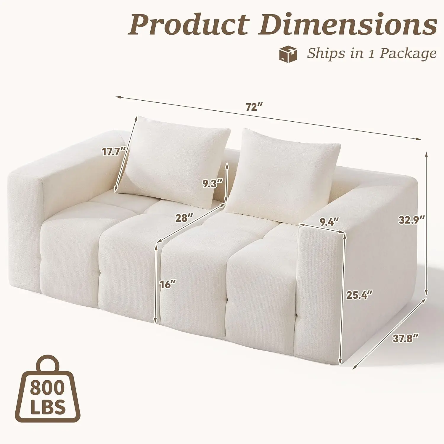 Boneless Loveseat 72
