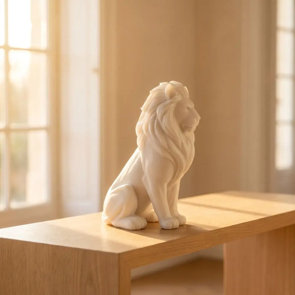 Sculpture 3D Printed Lion Figurine Crafts Nordic-Style Lion Statue 10cm Desktop Ornaments