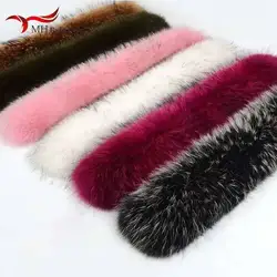 Winter Real Raccoon Fur Collar For Women Luxury Coat Hooded Warm Scarf Ladies Fashion Natural Fur Scarves Shawl Female