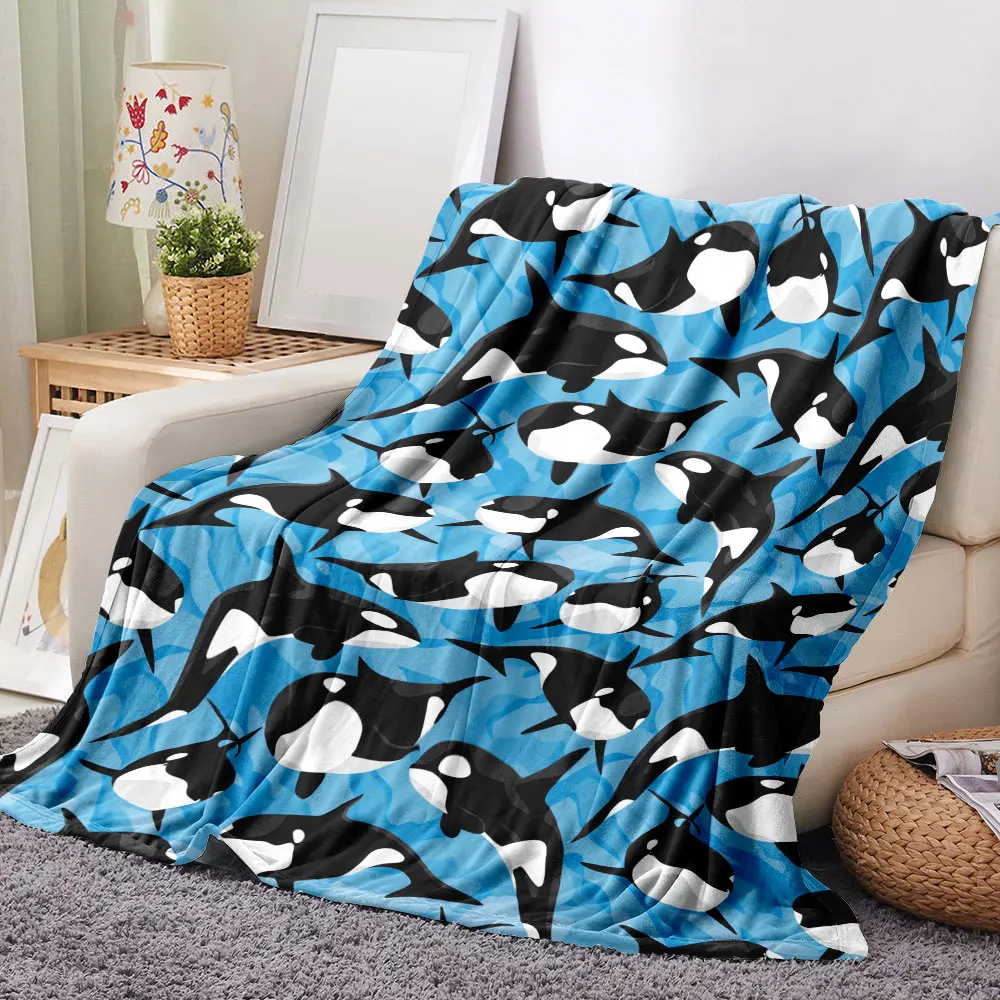 Manta con estampado de blanket: infundida con vibraciones oceánicas y suave al tacto, es la opción perfecta para decoración