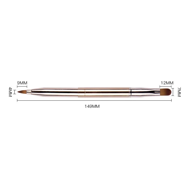 Lucky-Girls Mini Double Head Lip Brush Lipstick Brush Lip Makeup Brush Full Set Of Telescopic Portable Models