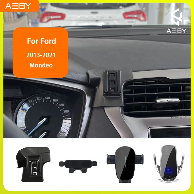 For Ford Mondeo 2013-2021 Phone Holde Car Mobile Support Special Fixed Bracket Base Wireless Charging Stand Interior