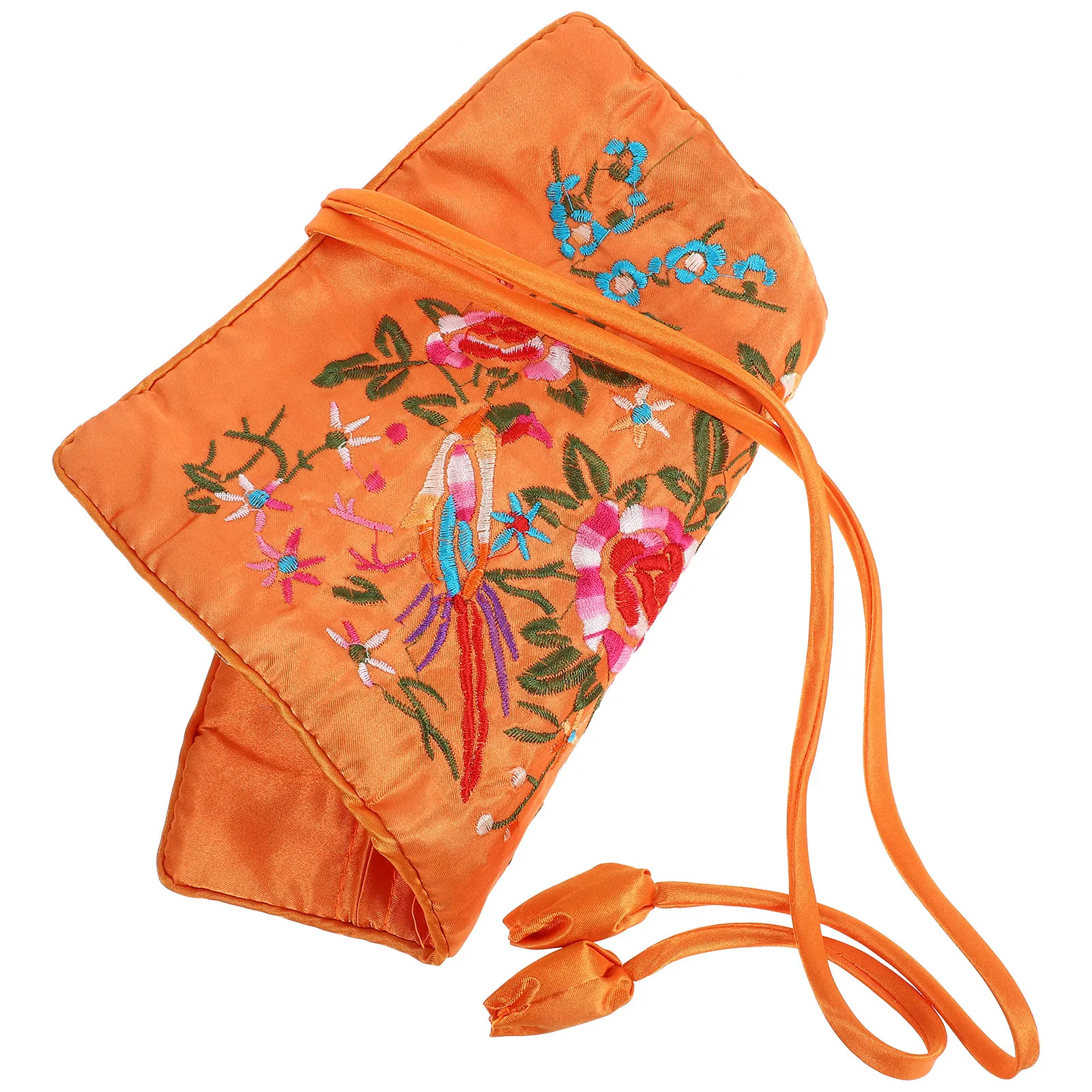 

Вышитая сумка-органайзер для украшений ручной работы из парчи и атласного шелка с большим карманом и 3 отделениями на молнии для путешествий