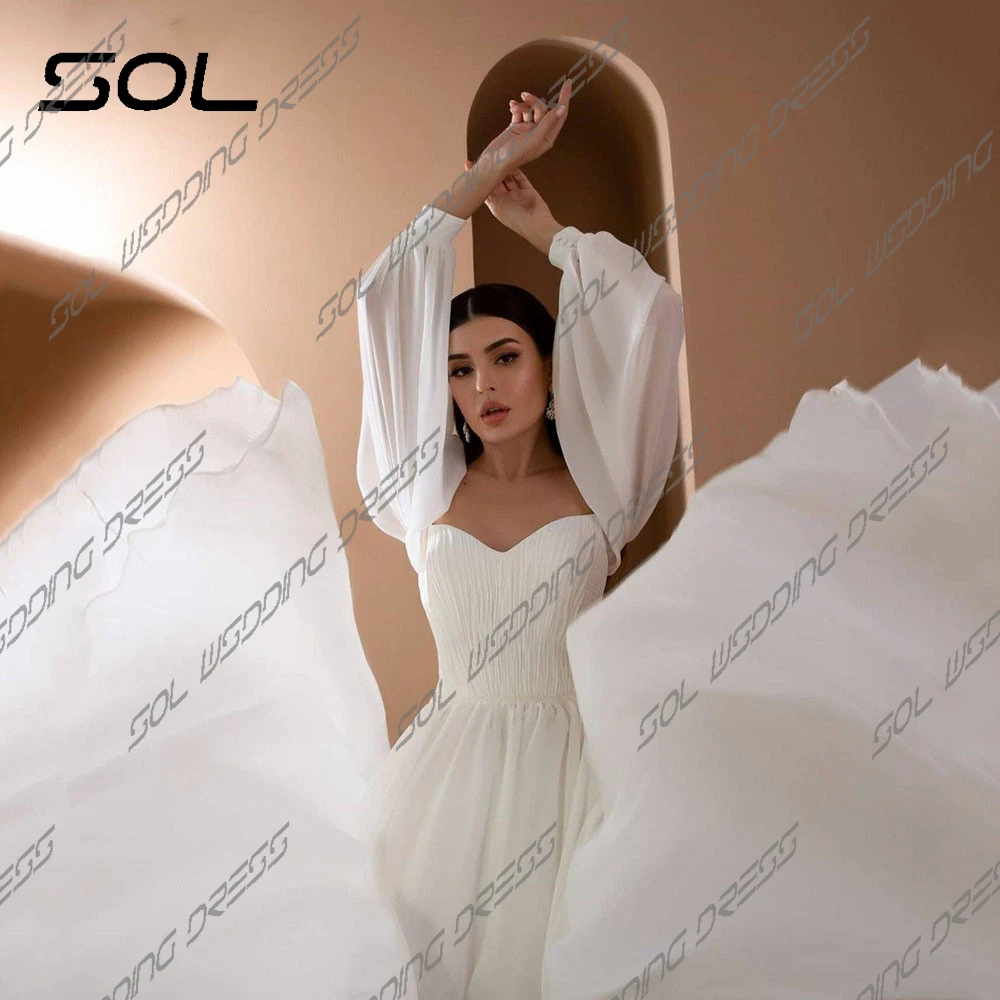 Sol elegant von der Schulter Schatz Brautkleid für Frauen 2024 sexy rücken frei eine Linie einfache Brautkleid Robe de Mariee