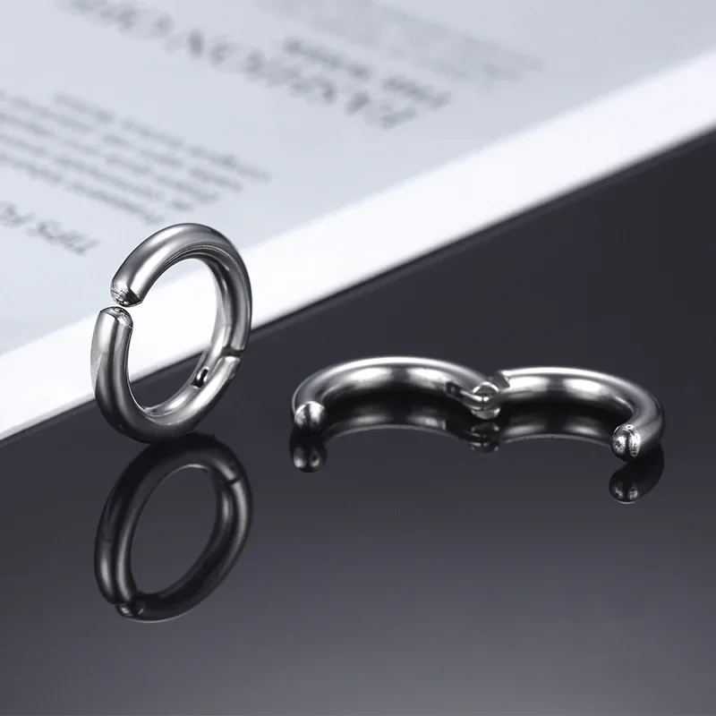 Without Pierced Earrings Party Punk Titanium Steel Temperament Men Clip Earrings Women Ear Clips Korean Ear Cuffs Earrings Hoop - view 5
