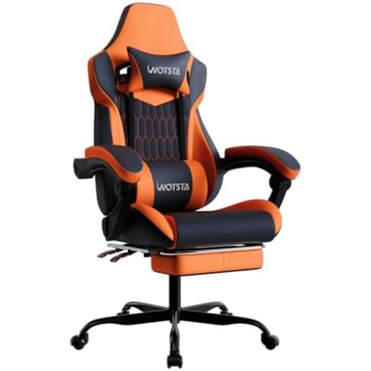 Gaming Chair with Footrest, High Back Gaming Chairs PVC Leather Ergonomic Gamer Chair with Adjustable Headrest Lumbar