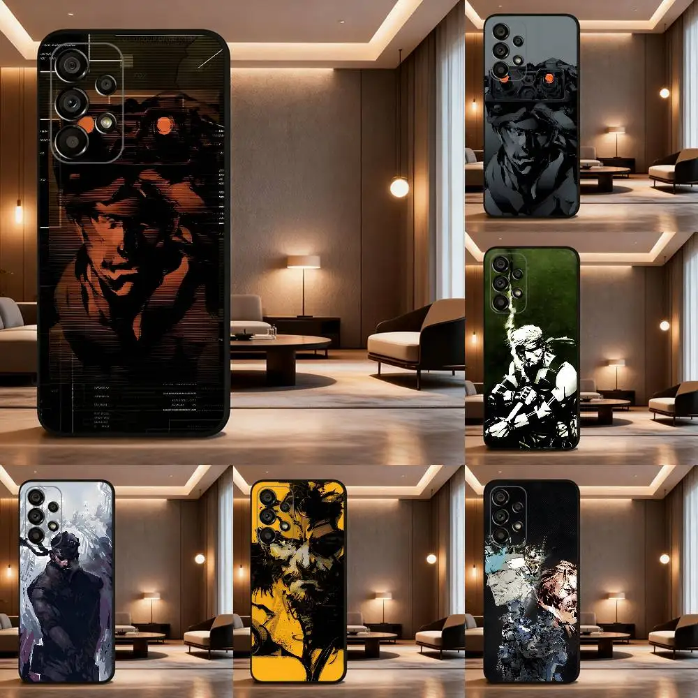 

M-MGS1 Solid Snake Game Phone Case For Samsung Galaxy A73,31,32,72,41,53,52,71,22,5G,Note,J7,8,9 Soft Black Cover
