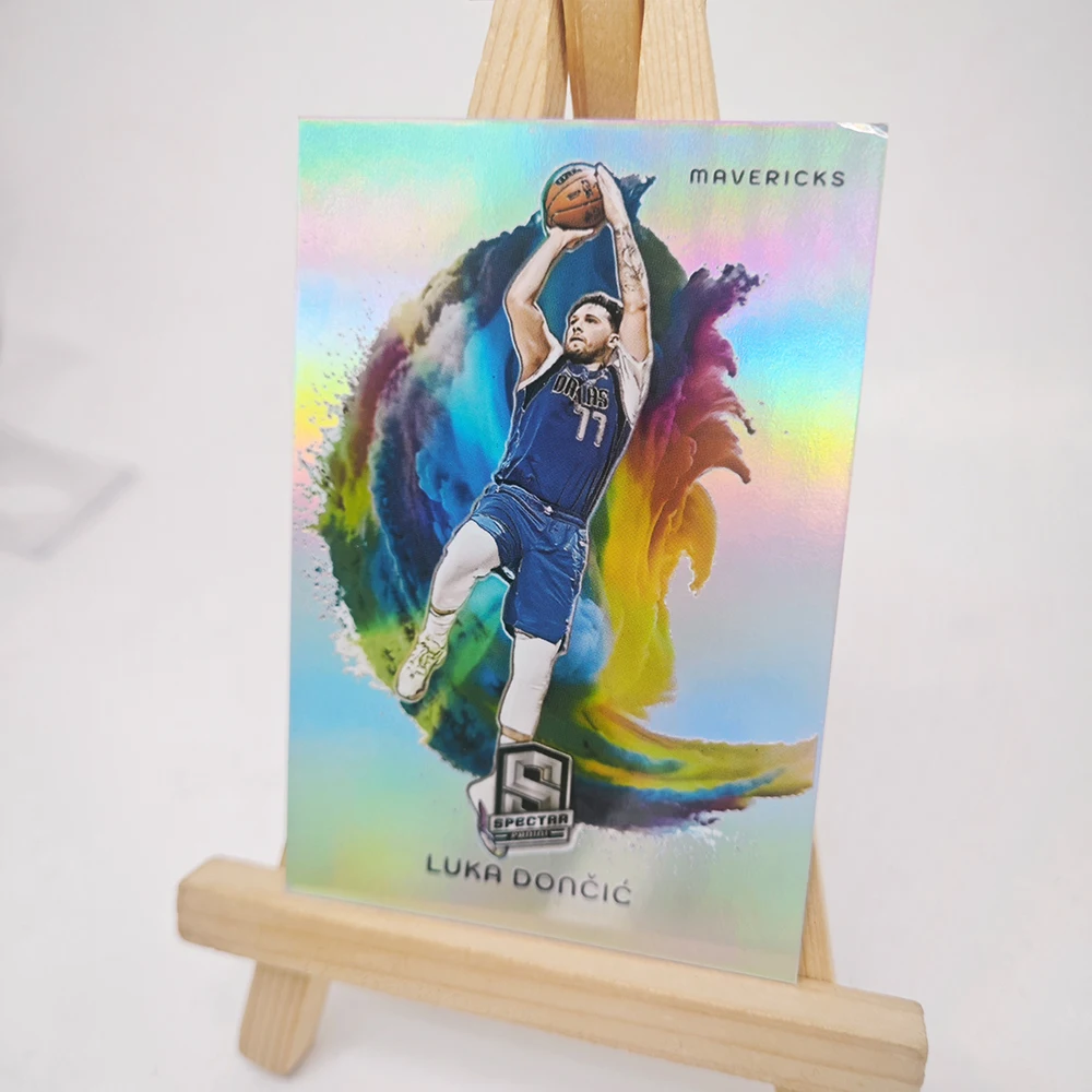 Cartes de collection de basket-ball PANINI 2024, fumée colorée Durant Doncic Morant Wembanyama James, texture laser arc-en-ciel faite maison, bricolage
