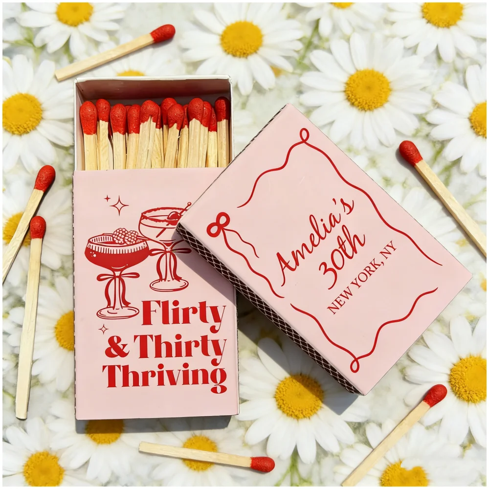 

Коктейльные коробочки Flirty & Thirty Thriving, индивидуальные сувениры для вечеринки в честь 30-летия, уникальные оптовые подарки для торжественных событий