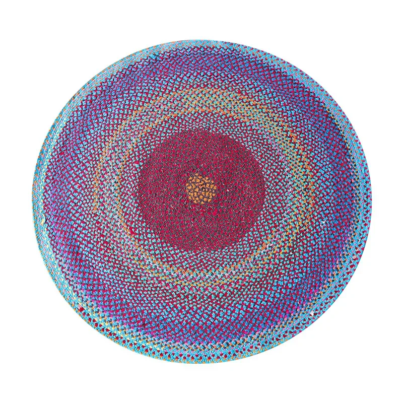 Bohemian cotton carpet,  coffee table mat,  bedroom bedside blanket, pastoral hand-woven floor mat