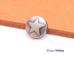 50pc Rock Vintage Silver Round STAT Stud Spikes for Bag Shoes Belt Leathercraft