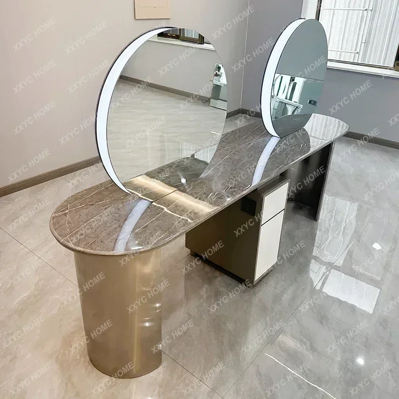 A  with Lights Dressing Table Marble Hair Salon Hot Dyeing Dressing Table