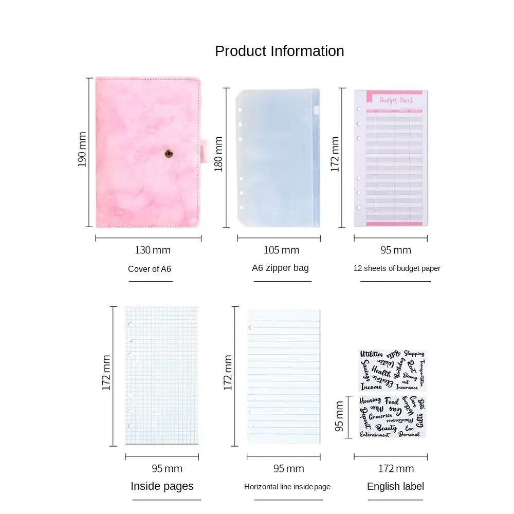 Funny 6Sheets Cash Deposit Book A6 Cloth Money Saving Challeng Reusable Large Capacity Money Book Couples