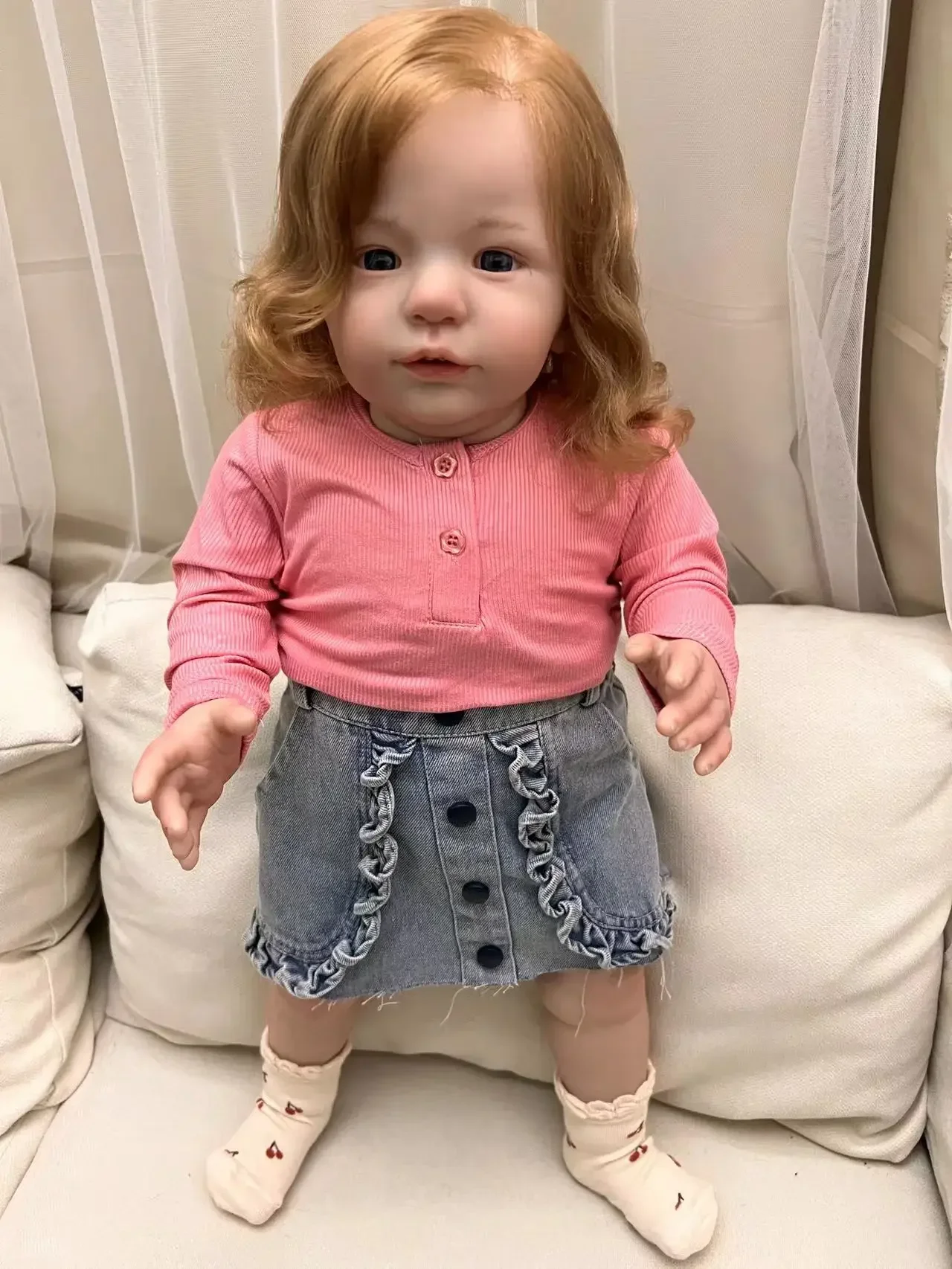 29inch 72CM Real Photos Bebe Reborn Vito With Hand-Rooted Hair Standing Vision Already Finished Dolls For Girl Toys For Children