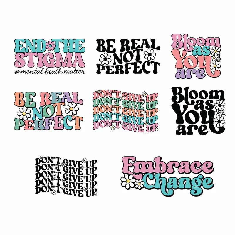 DIY Fashion Women Iron On Print Patch On Clothing Colorful Bloom Perfect Heat DTF Transfer Custom Sticker