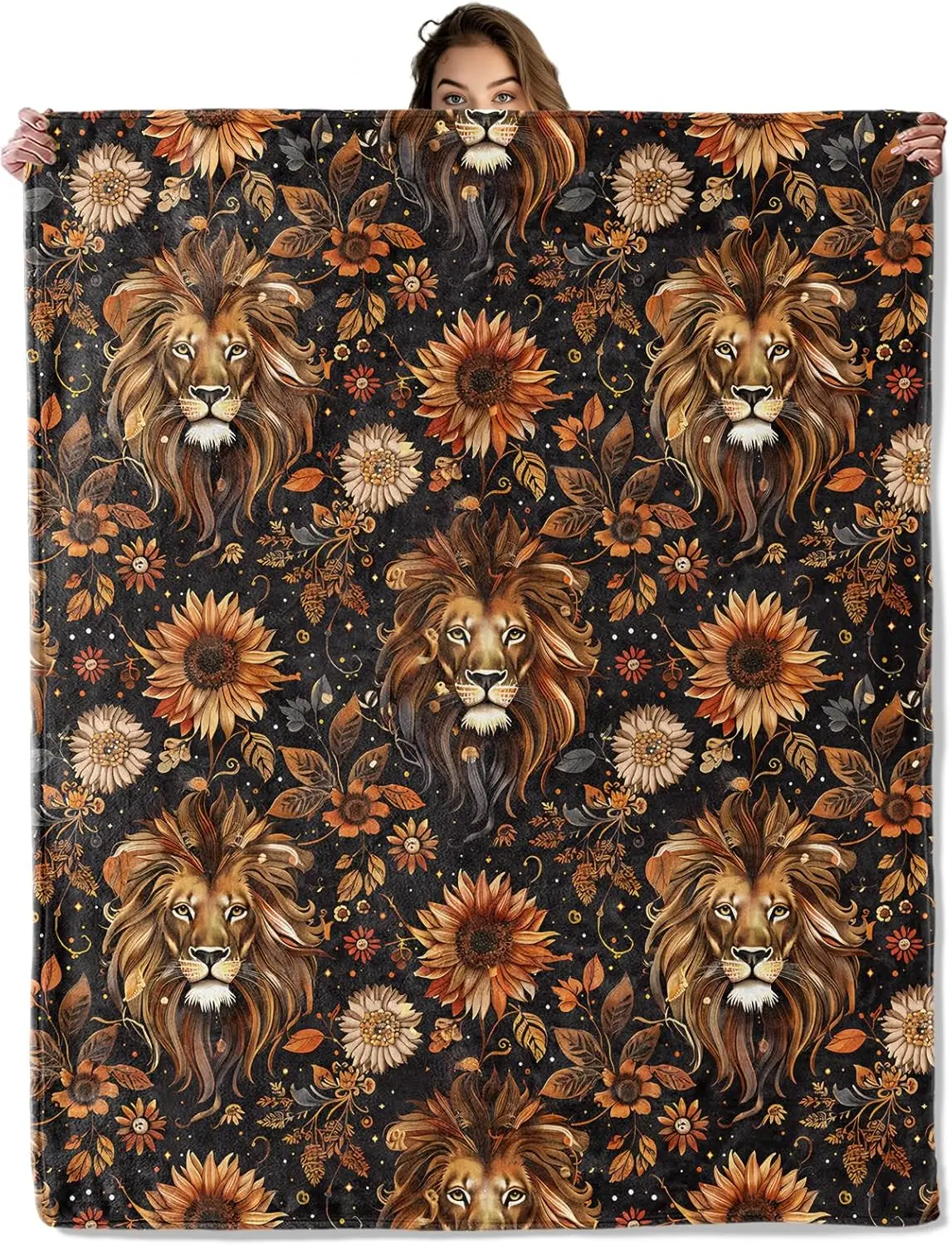 

Majestic Lion Blanket 50X60 in, Flannel Throw Blankets for Travel Camping Sofa Living Room Decor, Lightweight Cozy Soft Fuzzy Gi