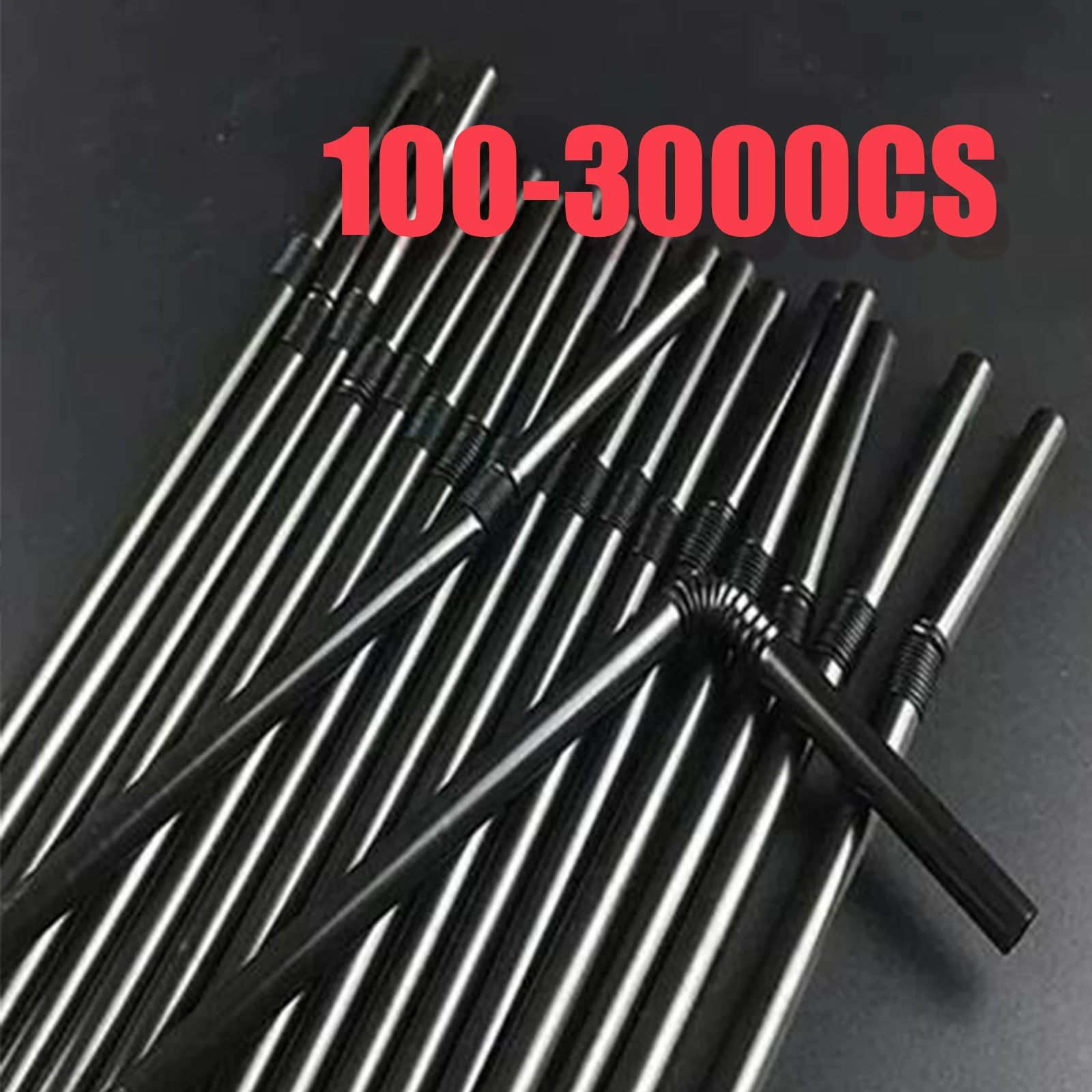 50-3000Pcs Flexible Kunststof Straws For Juice Cocktail Drinking Straws Black Kitchen Party pajitas plastique Straw