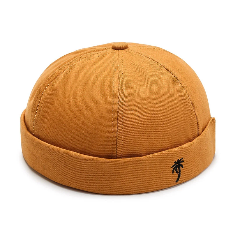 Casquette de Melon de couleur unie pour homme, Vintage, brodée, arbre de coco, style décontracté, Hip Hop, à la mode, de rue