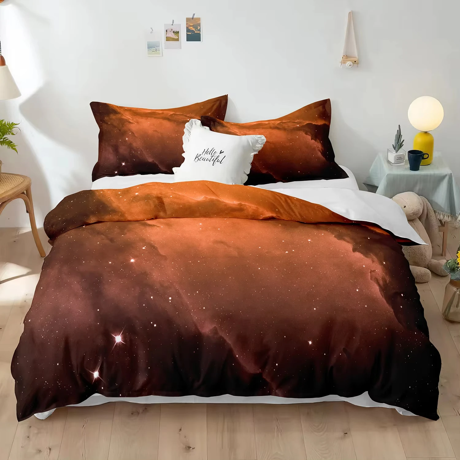 Galaxy Bedding Set Twin Full King Size, Outer Space Duvet Cover Milky Way Comforter Cover Universe Starry Sky Bedspread Cover