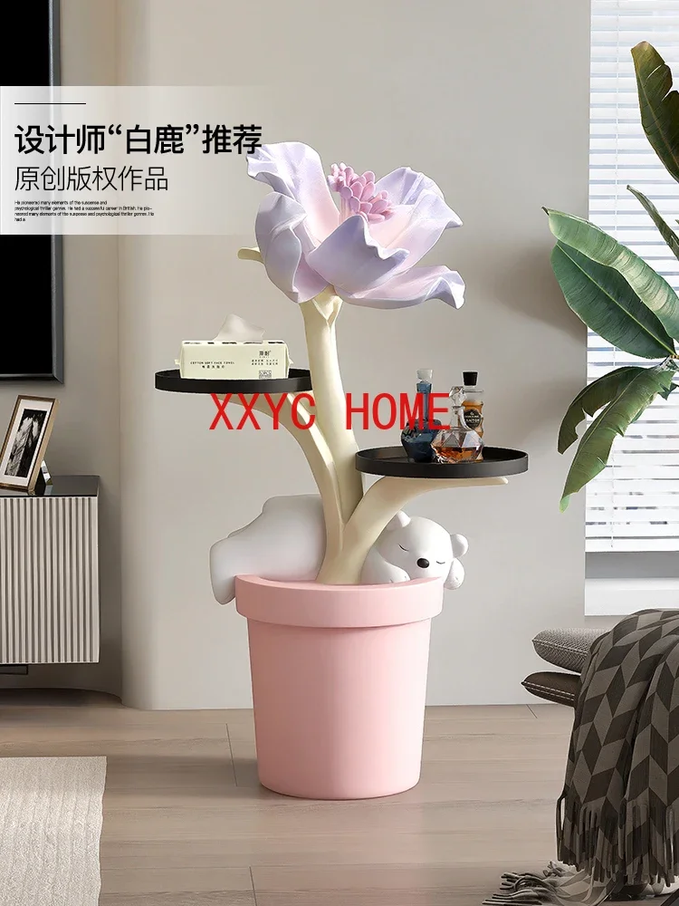 

Large Flower Living Room Floor Stand Decoration Home Hallway Night Light beside Sofa
