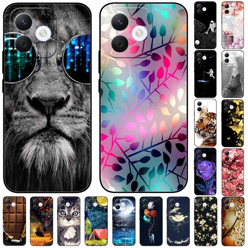 For Honor X60i Case Soft Silicone TPU Cat Lion Fashion Back Cover for Huawei Honor X60i 5G Cases HonorX60i Shockproof Cartoon