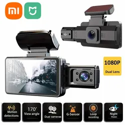 Xiaomi MIJIA-Cámara de salpicadero DVR para coche, videocámara frontal e interior con doble lente de 3,16 pulgadas, gran angular de 1080P, caja negra