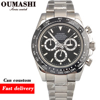 Luxury chronograph men watch stainless steel sapphire glass automatic mechanical watch waterproof 10ATM 4130 Movement Chronogra
