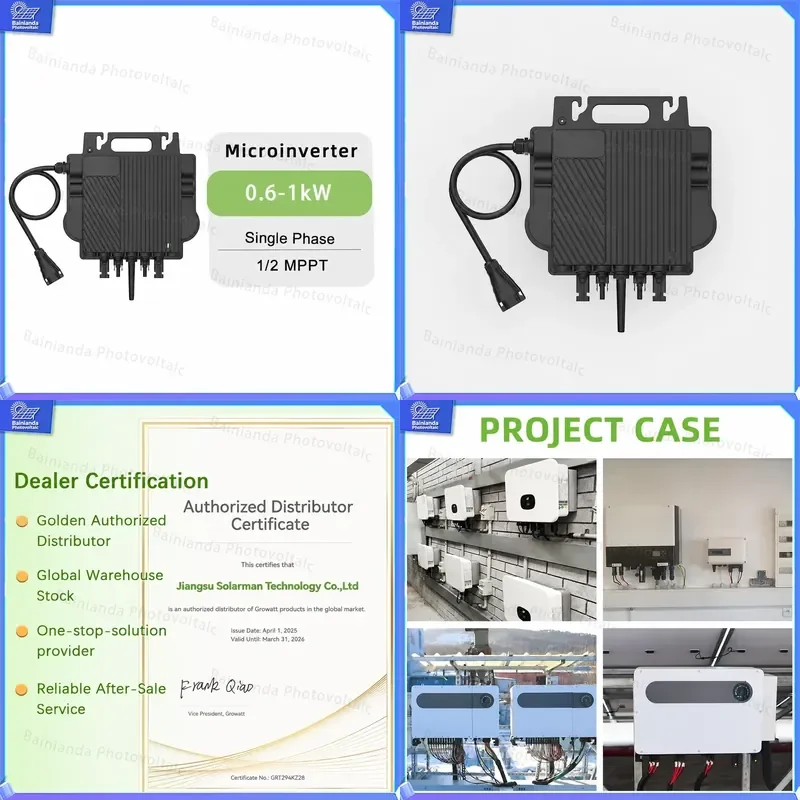 Micro Inverter 600W 1000W Single Phase Solar Power System 98.1 Efficiency 380V 400V Output Grid Tie PV Converter for Home