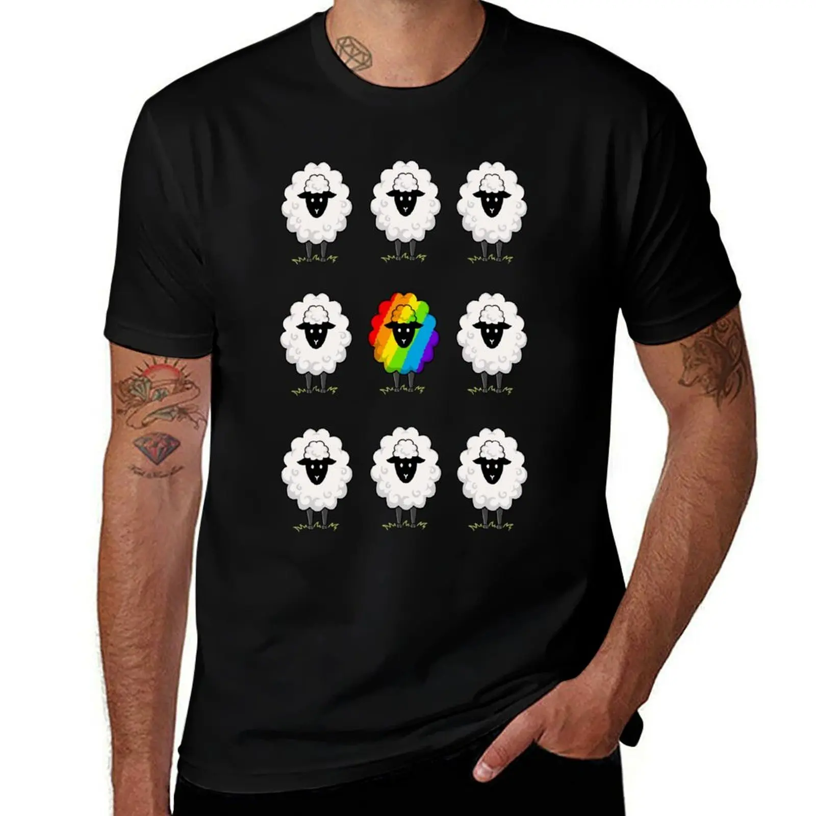 

Rainbow Sheep Of The Family T-Shirt fashion shirts blanks T-shirts oversize Anime t-shirt oversized t shirt men