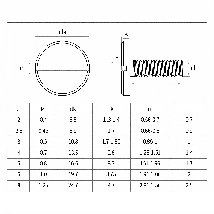 1/2pcs Slotted Flat Screw M2 M2.5 To M6 Advertising Bolt SUS304 Advertising Board Mirror Bolt Large Round Disk Screws