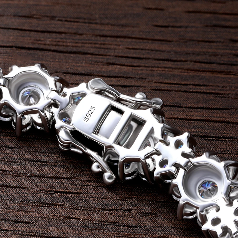 KNOBSPIN D VVS1 40.88ct Moissanite Tennis Necklaces for Women Bride 925 Sterling Sliver Lab Diamond Luxury Wedding Set Necklace