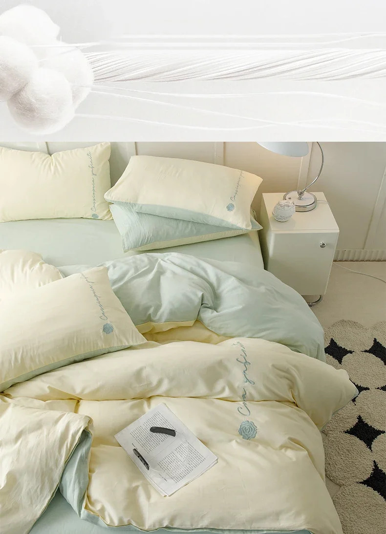 

Simple pure cotton four-piece cotton Nordic quilt cover