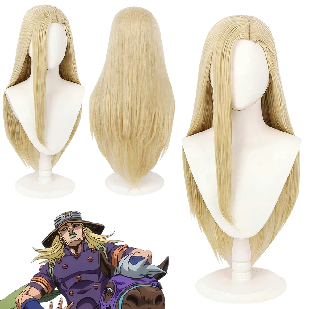 

Anime Steel Ball Run Gyro Zeppeli Cosplay Fantasy Wigs Hair Bizarre Adventure Men Costume Accessories Halloween Male Party Prop