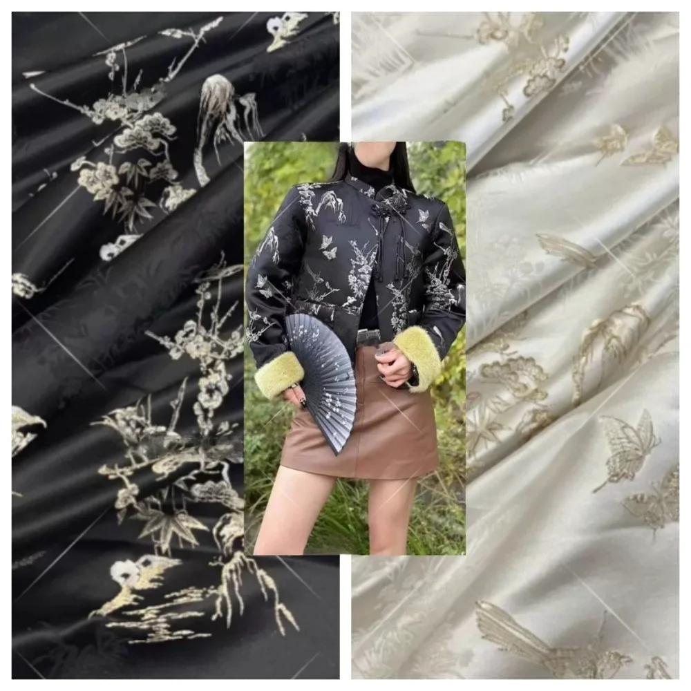 

Woven Jacquard Brocade Fabric for Diy Sewing Chinese Style Half Length Skirt Suit Jacket Windbreaker Fashion Cloth Fabrics