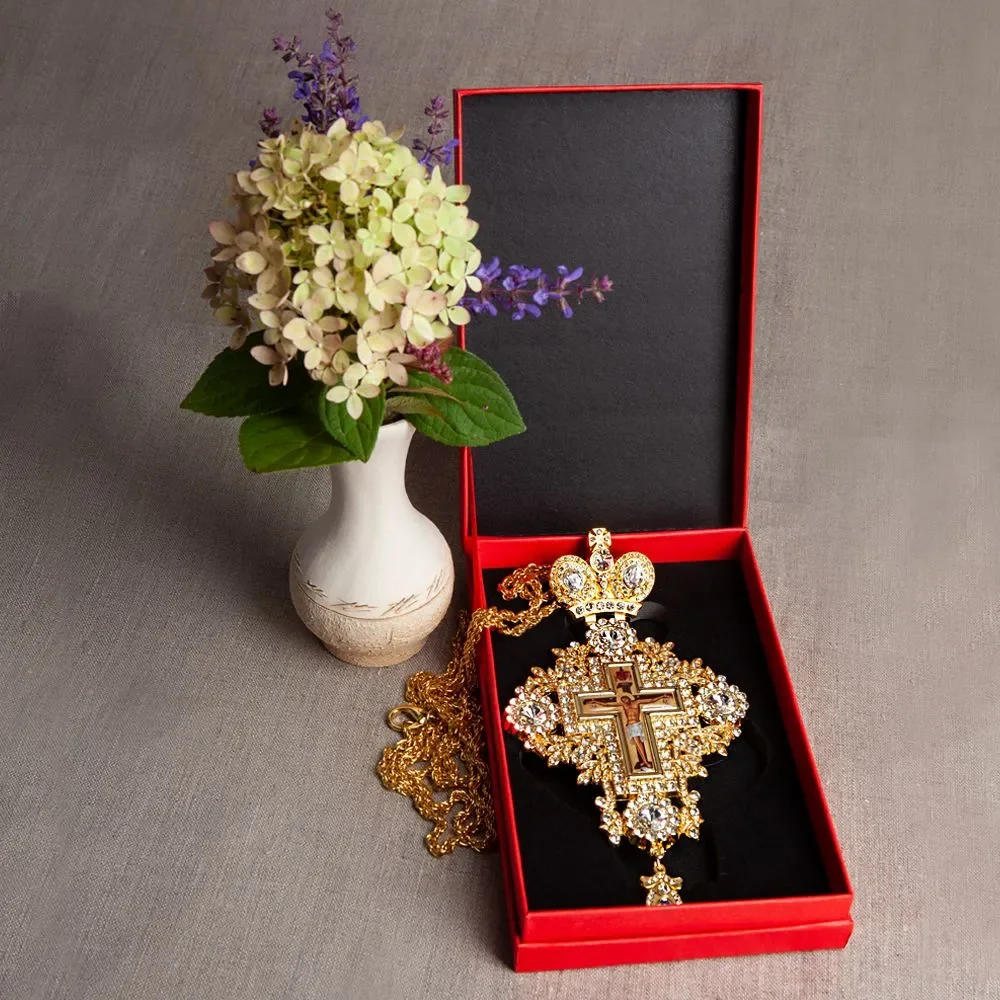 Orthodox Jesus Pendant Orthodox Necklace Zinc Alloy Pendant Priest Chest Jesus Religious Gift Exquisite Gift Box Orthodox Box