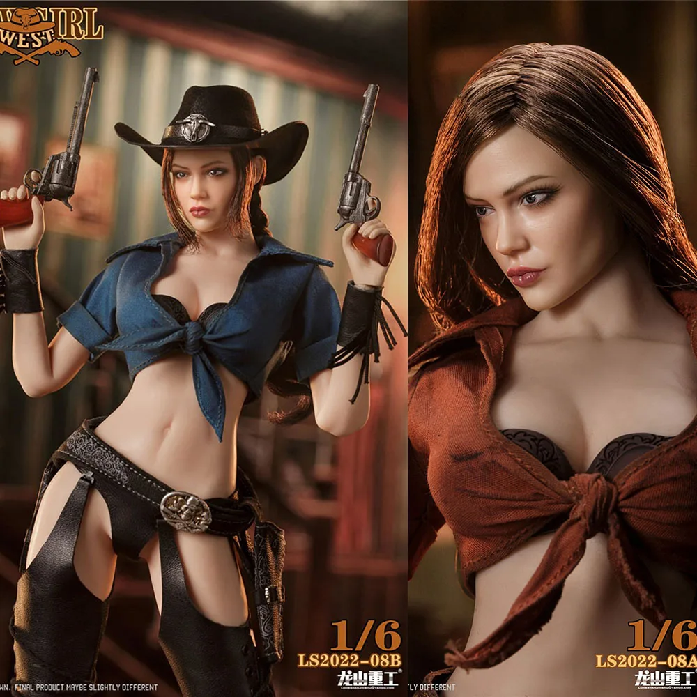 Ls2022-08 1/6 Female Soldier Western Cowboy Bounty Hunter With Weapon Hot Girl Full Set Toys Model 12Inch Action Figure Body