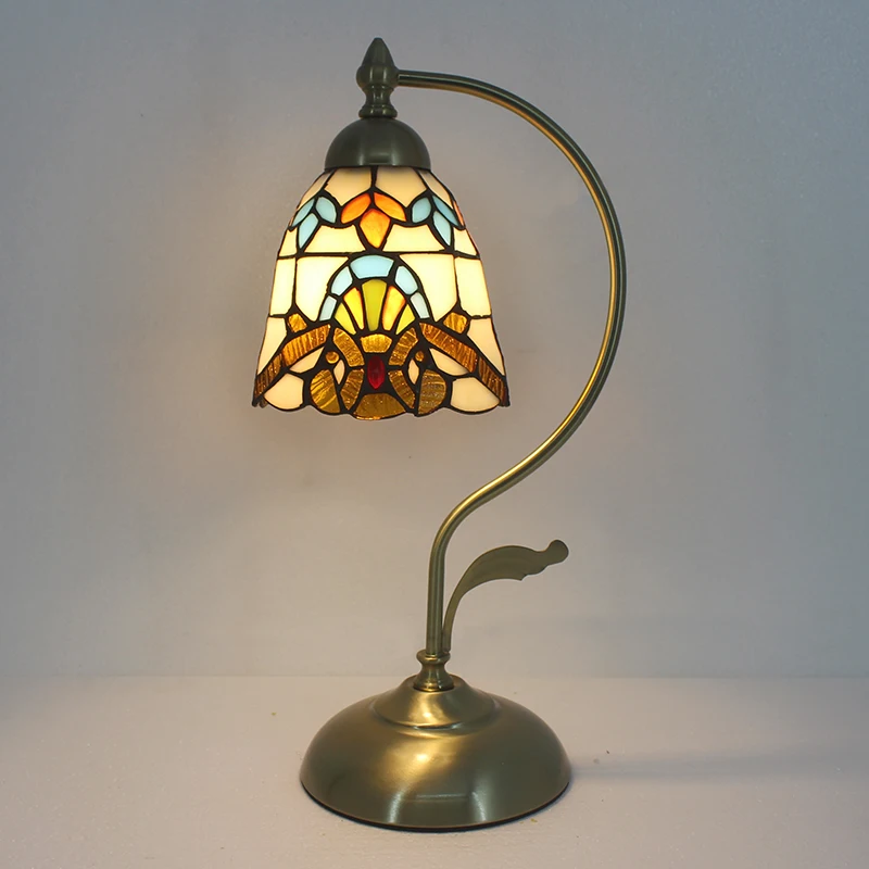 Vintage Tiffany Stained Glass Table Lamps for Living Room Decoration Mediterranean Turkey Retro Desk Lamp Bedroom Night Lights