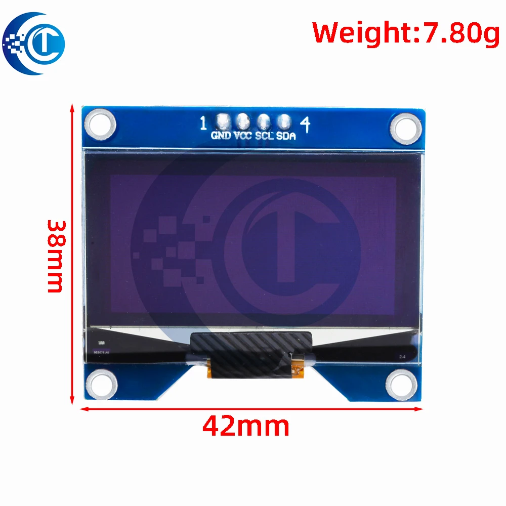 1,54-calowy moduł ekranu OLED 4PIN 7PIN biały niebieski żółty CH1116 / SSD1309 sterownik IC kompatybilny z interfejsem SPI SSD1306