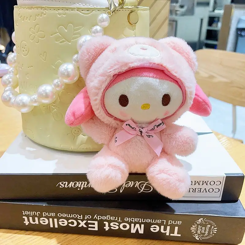 مرحبا كيتي بلدي ميلودي سينامورول الكرتون لطيف أفخم دمية Guzi Kawaii المفاتيح قلادة حقيبة حقيبة الملحقات ألعاب من القطيفة بالجملة