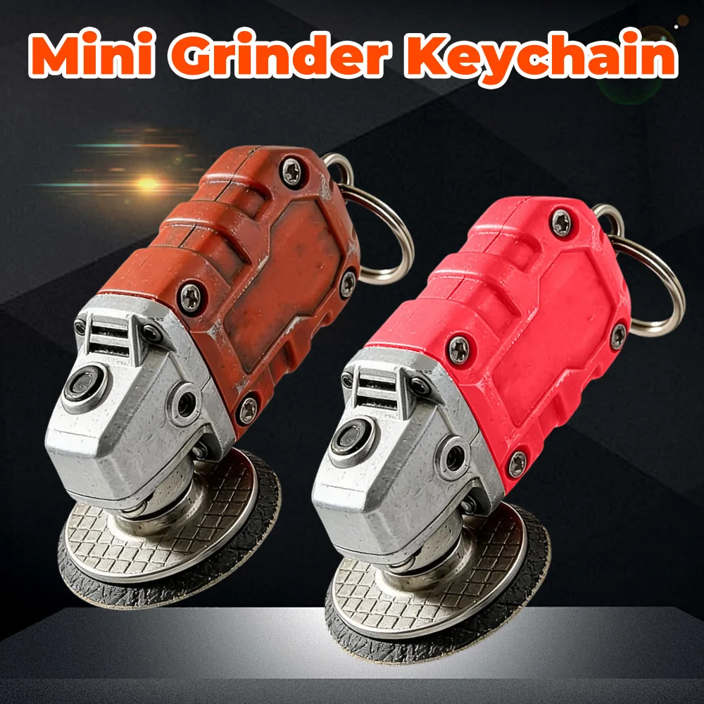 Mini Grinder Keychain Multi-Purpose Grinder Shape Purse Charms Lightweight Creative Grinding Tool Keyring Gift for Tools Lover