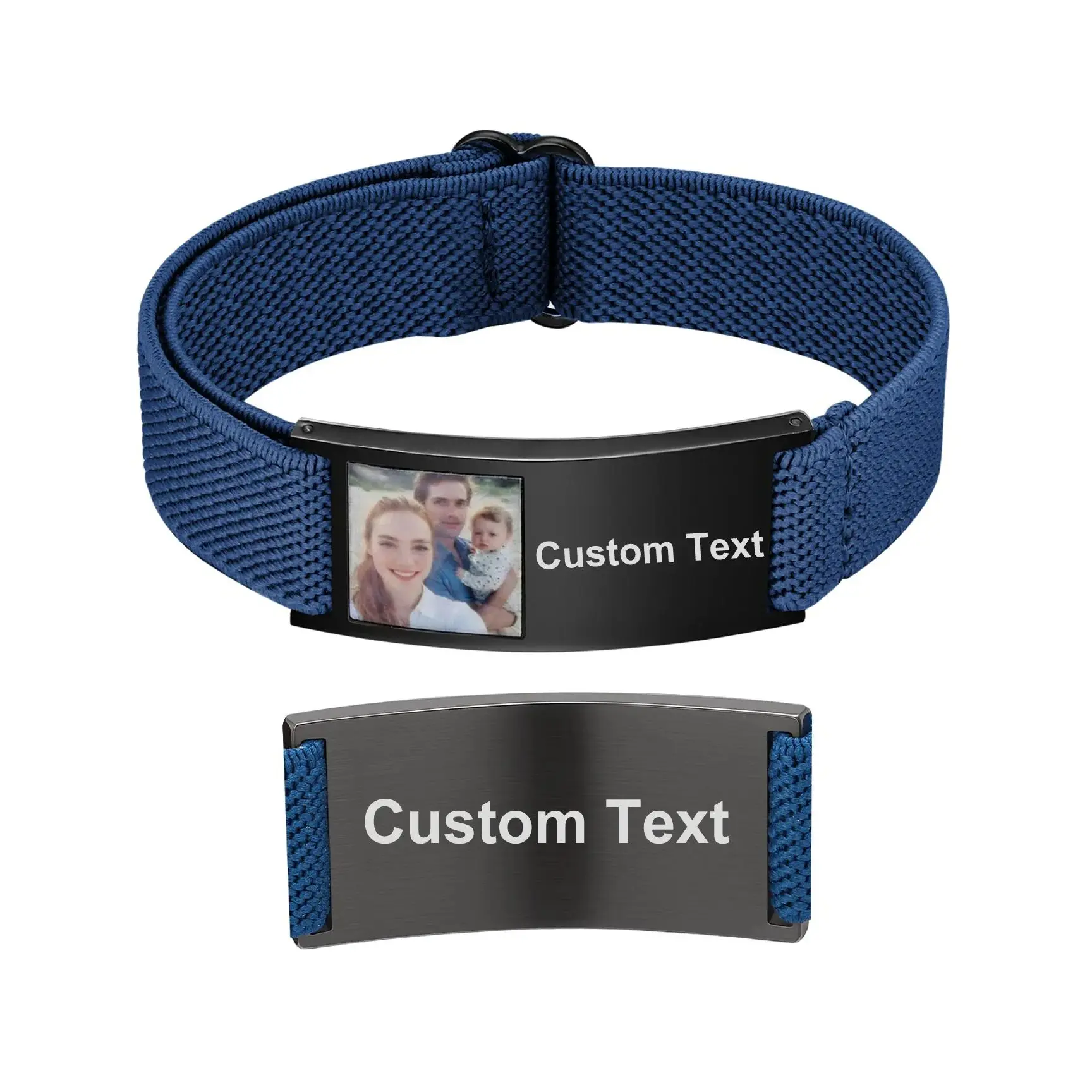 

Персонализированные браслеты с гравировкой и фото для мужчин, эластичный ремешок, браслеты из нержавеющей стали, именные украшения для него