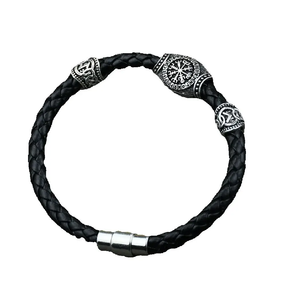 Male slavic Kolovrat Viking bracelet men Norse Vegvisir Odins Symbol Bangle Pagan Norse Jewelry Viking Runes Compass Bracelet