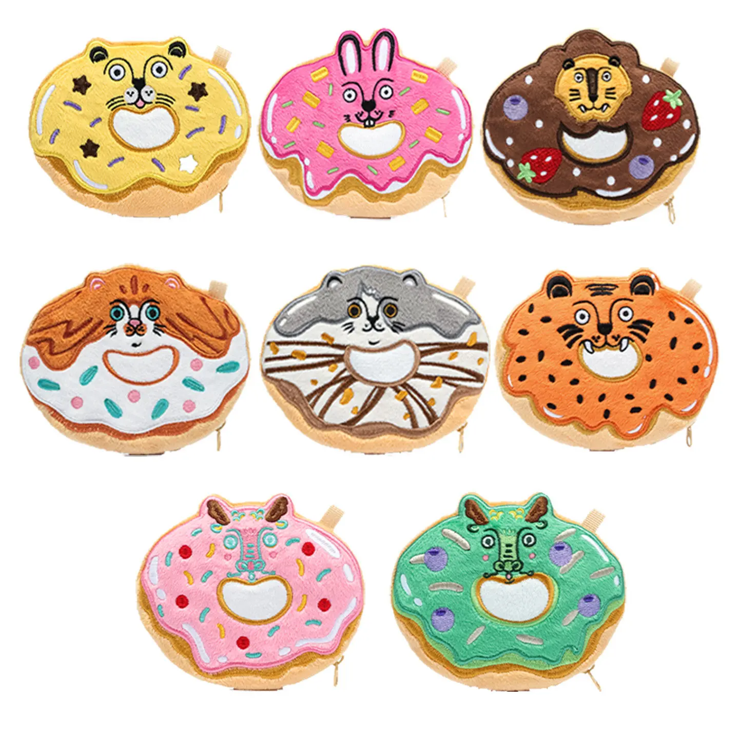 Cute Animal Donut Fabric Earphone Change Bag 2026 Spring Key Bags