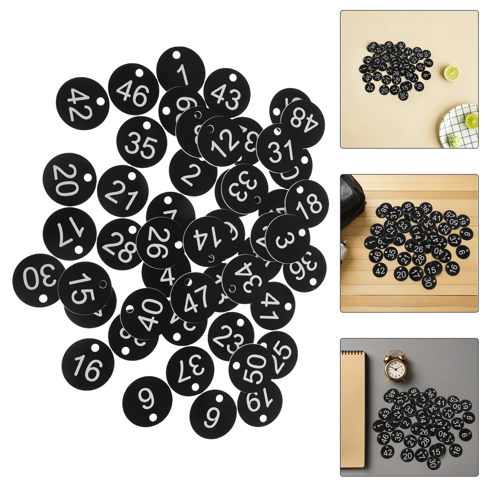 

50pcs Organizer Tags Plastic Numbered Discs For Key Box Cabinet Storage Durable Hanging Identification Markers Travel Bags Gym