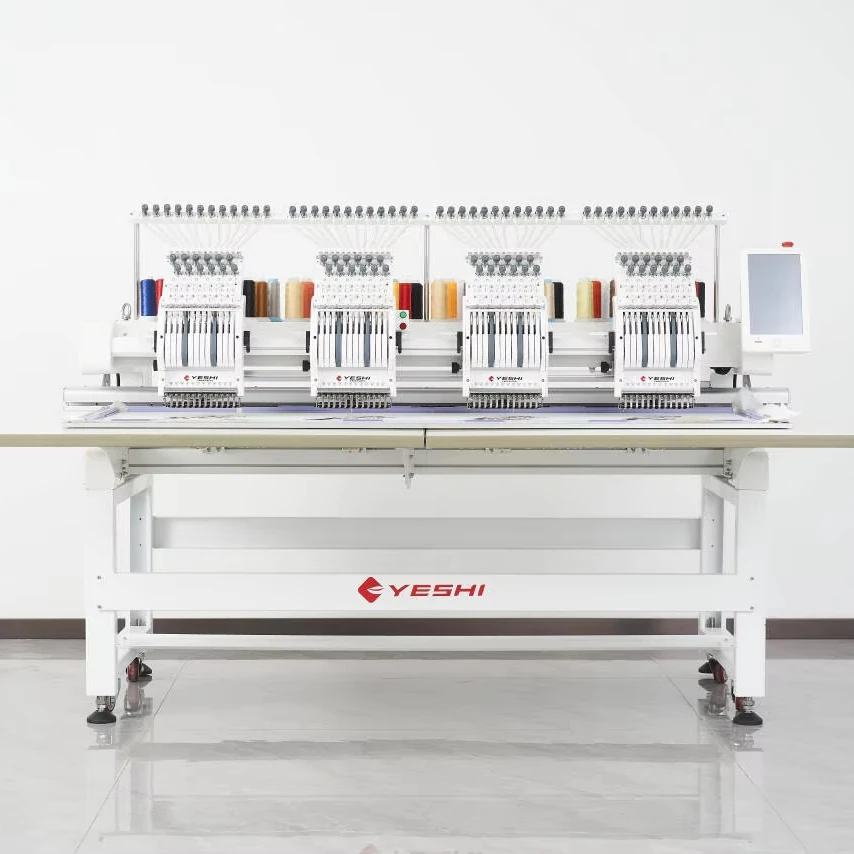Yeshi High Quality Industrial Automatic Computerized Four Heads Embroidery Machine for Cap/Shirt/Flat