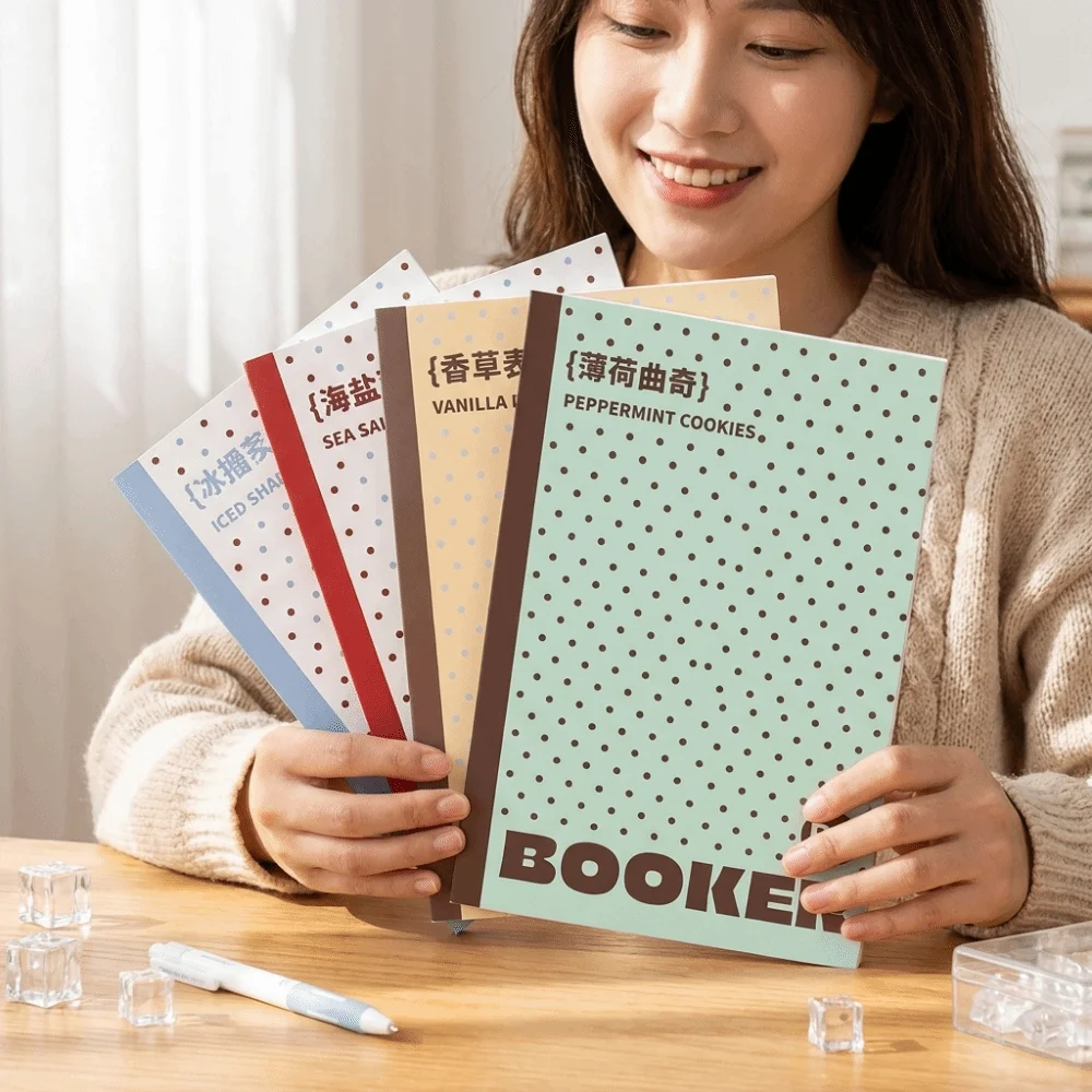 2 pcs/set Polka Dot B5 Loose Leaf Notebook Horizontal Line Inner Page Thin Soft Cover Lined Journal Punched Pages Lightweight