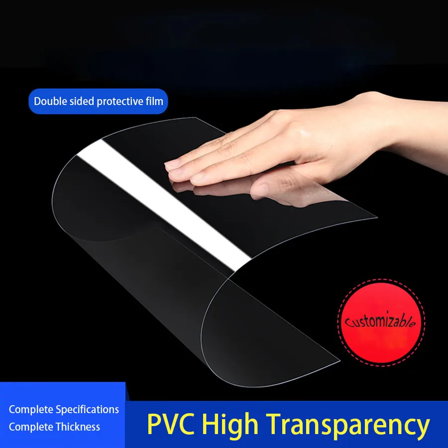 

0.3-2mm Thickness PVC Plate High Transparent Plastic Sheet Hard Board DIY Material 100x200 200x200 200x300 210x297 300x400mm