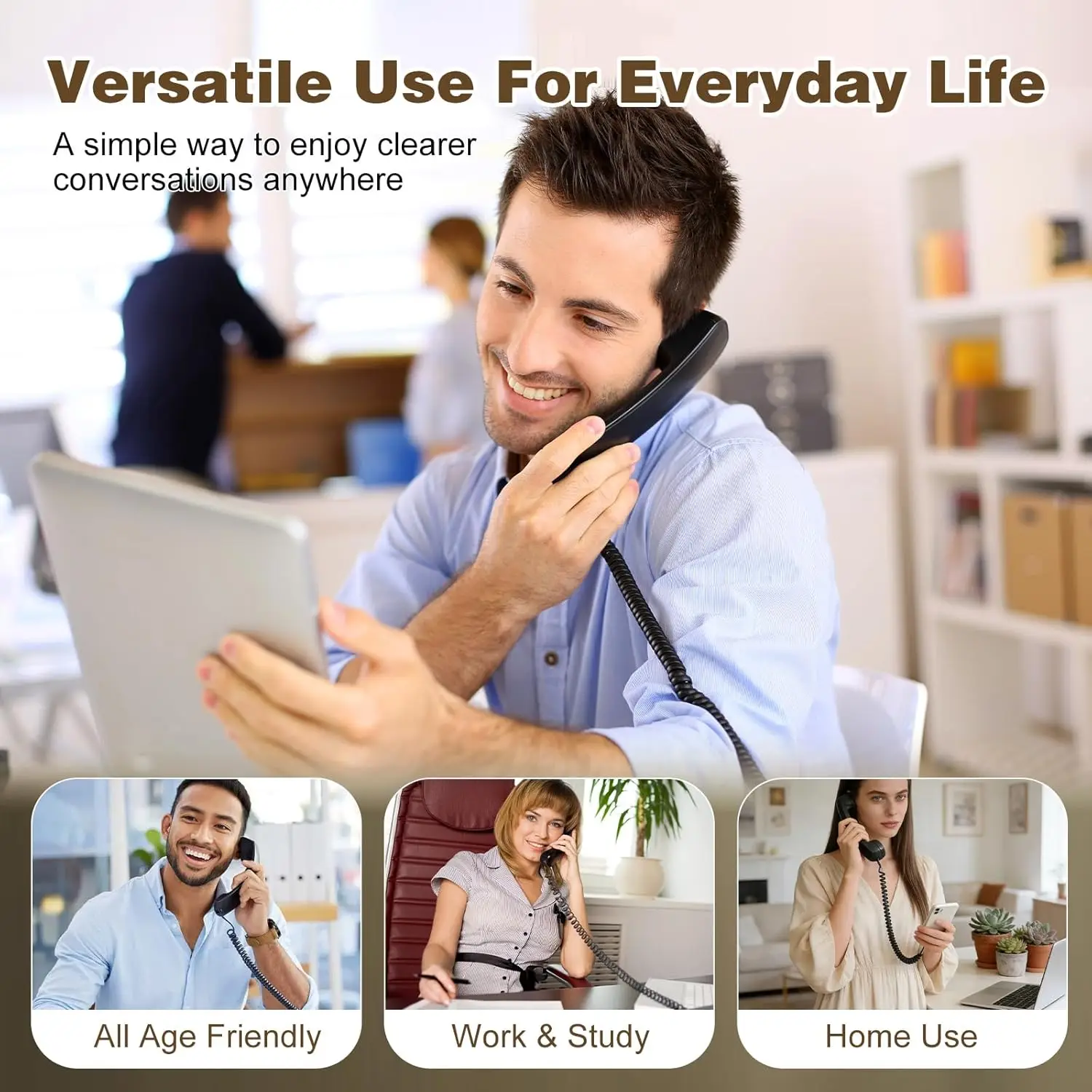 Retro Handset for Mobile Phones Classic Wired Phone Handset with Type-C Connector Vintage Landline for iPhone Android Smartphone view 2